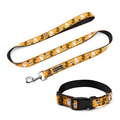 China Custom Playful Colorful Nylon Webbing ODM Moq Designer Dog Collars DETACHED Stockings and Leashes Set Model Dog Collar Leash Set for sale