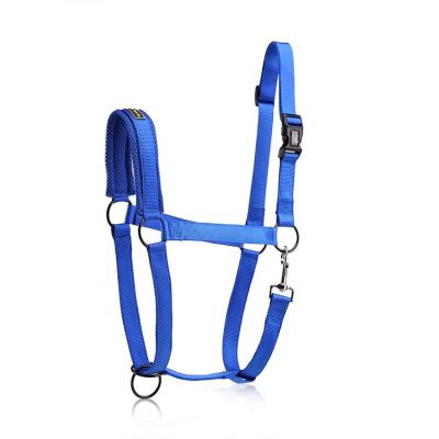 China High Quality Fashion Western Saddle Comfortable Soft Cute Air Nylon Mesh Blue Horse Halter for sale