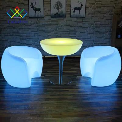 China Modern Casual Style Modern Table Set Illuminated Dining Table And Chair CECT015 For Cafe Shop for sale