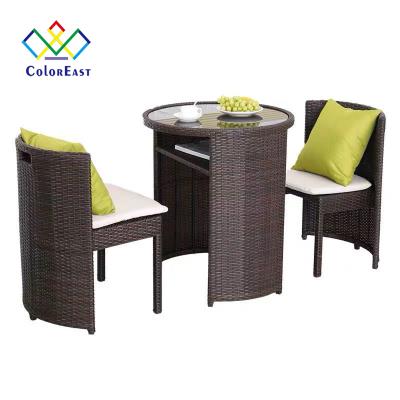 China (Other)Adjustable Indoor Outdoor Rattan Garden Furniture Steel Frame PE Rattan Woven Coffee Table Set CECT012 for sale