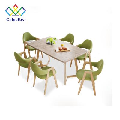 China Convertible Modern Style 1 Table With 4 Chairs Pure Solid Wood Dining Set CEDT012 For Dining Room for sale