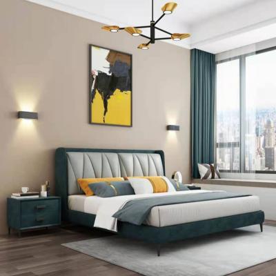 China (Other) Home Leather Frame Bedroom Hotel Bed Adjustable Modern Luxury Upholstered Wooden Bed CELB005 for sale