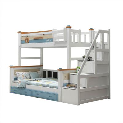 China Modern Cheap Modern Bedroom Furniture Kids Bunk Bed Solid Rubber Wood CELB013 Rubber Wood Bunk Bed for sale