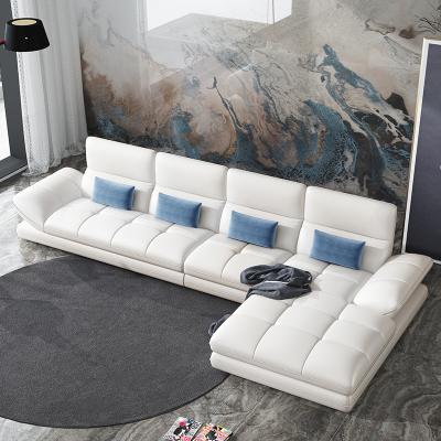 China Leather Sofa Italian Style (Height) Adjustable For Living Room Furniture White Leather Sofa Set SEFS040 for sale