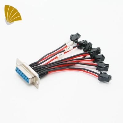 China D-SUB 15 Medical Female to JST SMP-02V-BC 2 Pin Connector Wire Harness for sale