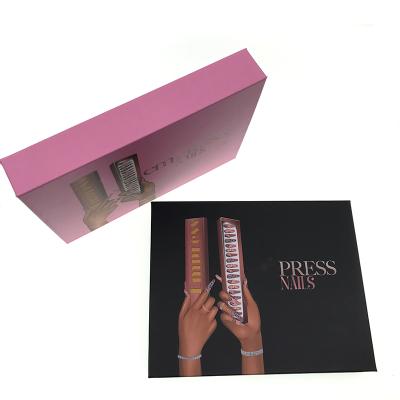 China Recycled Materials Private Label Custom Press On Nail Box Nail Packaging Nail Box for sale