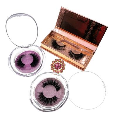 China 2021 Cute Mini Suitcase 3D Mink Eyelash Boxes Packaging Case Eyelash Long Natural Private Label for sale