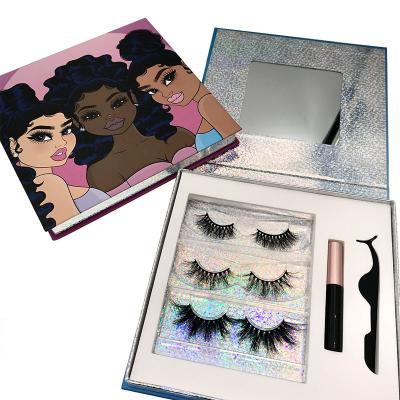 China Private Label False Eyelash Set And Kit Natural Long Different Styles 3D Mink True With Magnetic Eyeliner Lashes for sale