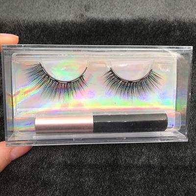 China Seller 3D Mink Magnetic Lashes Eyelashes With Natural Long False Liquid Eyeliner Magnetic Eyelashes With Tweezers for sale