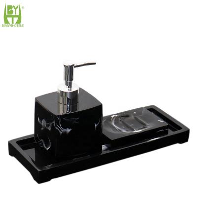 China Sustainable Multi-colors Marble Resin Hotel Bathroom Organizer Set Bathroom Washroom Table Appliances Resin Bathroom Set for sale