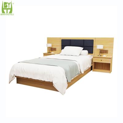 China Factory Supply Double Bed King Size Hotel Suite Comfortable Wooden Bedroom Large Size Bed for sale