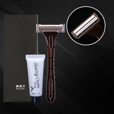 China Hot Selling Disposable Single Blade Men Face Care Blade Hotel Razor Twin Set for sale