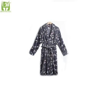 China Hotel Guest Room Butterfly Pattern Cotton Breathable High Quality Soft Bathrobe for sale