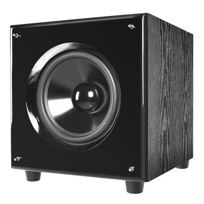 China New Products Class D 8 Inch 100W Piano Paint Subwoofer Wood Active Speaker For Home Theater for sale