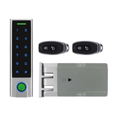 China Desktop Metal/Wood Battery Operated Door Secukey IP65 Passcode, 125KHz RFID Card Smart Fingerprint Biometric Door Lock for Office/Home Use for sale