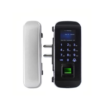 China 1000 Fingerprint Biometric Glass Door Lock with Codes and Cards for sale