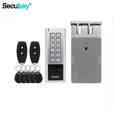 China Office Door Glass Wireless Remote Control Electronic Lock Entry Invisible Keyless Door Lock with 4 Remote Controllers for sale