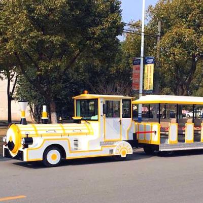 China Manufacturer 22 Seats Amusement Outdoor Chinese Themepark Tower Playground Electric Trackless Train For Sale for sale