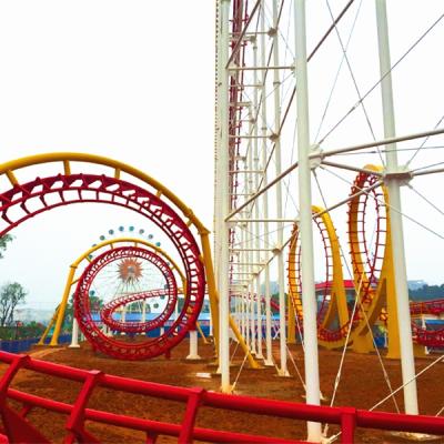 China new fashion safe customized 30 years peak type 4 roller coaster experienced factory large coaster roller coaster for sale