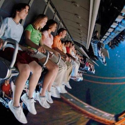 China Theme Park Amusement Games 24 Seats Top-Dome Flight Cinema Six-DOF Platform Motion Simulator For Sale for sale