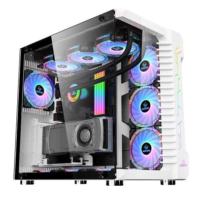 China With Fan OEM Design Tempered Glass Computer Case PC Gaming Usb 3.0 ATX/ITX Cases RGB Mesh Steel Computer Cases Tower And Towers For Desktop for sale