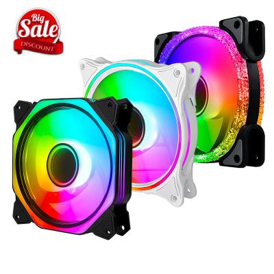 China Quiet Design and Colorful Lightweight LED OEM Computer PC Fan 120MM Fans 12025 RGB Fans CPU Cooler Custom Master Led Aio Gaming Case Cooling Fan 5V ARGB for Heatstick for sale