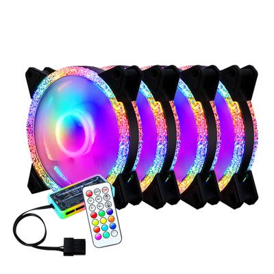 China 12V 6pin RGB Fan Factory OEM Custom 12CM Computer RGB Fan Case Cooler Cooling Fan with Remote Controller for sale