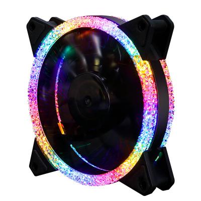 China Quiet Design and LED Light SRHX Chassis Fans Fan Computer 120mm Fan Ventilador RGB Soft Silent Mixed Color Fan for Case for sale