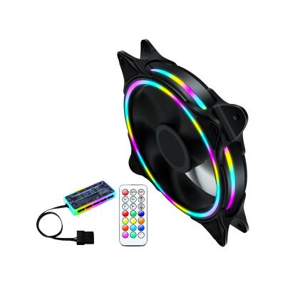 China Slim Ring Computer Case Fan RGB 120mm Quiet Design and Colorful LED Light Silent Design with Fan LED RGB Controller Remote Set For PC Case for sale