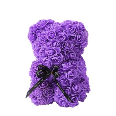 China Wholesale hot 25cm green environmental protection christmas gitf moss teddy rose flower bear for wedding for sale