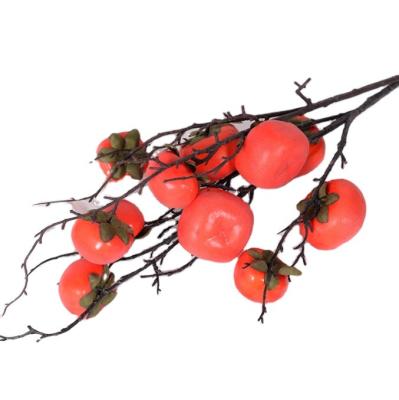 China New arrival green artificial persimmon 2022 hot sale environmental protection artificial fruit vegetable for home wedding decoration for sale