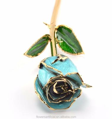 China 2018 green environmental protection factory dipped real pure 24K gold rose for gift for sale