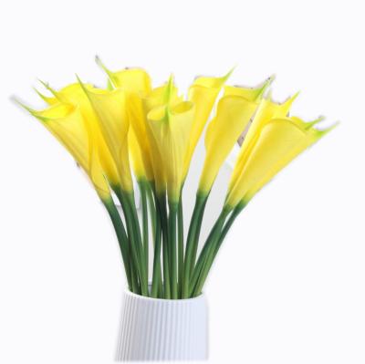 China Green plant hot sale PU material artificial calla lily use large wedding flowers for sale