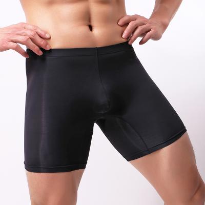 China Leisure Silk Antibacterial Mens Long Ice Sports Underwear Boxer Briefs for sale