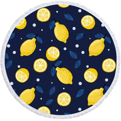 China 2023 Customs Logo Printing Round Beach Towel Fashion Microfiber Cartoon Sublimation Sunscreen Shawl Child Safe Wrap for sale