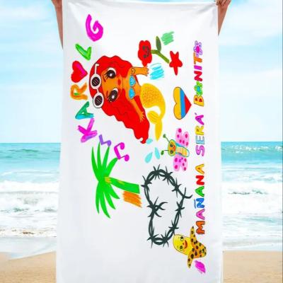 China 2023 Hot Sale Kids Safe Karol G Beach Towel Manana Sera Bonito Quick Dry Printed Custom Polyester Towel Covers Summer for sale