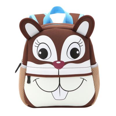 China Waterproof Cheap Price Fashionable 3D Neoprene Custom Cartoon Kids Zoo Animal Backpack for sale