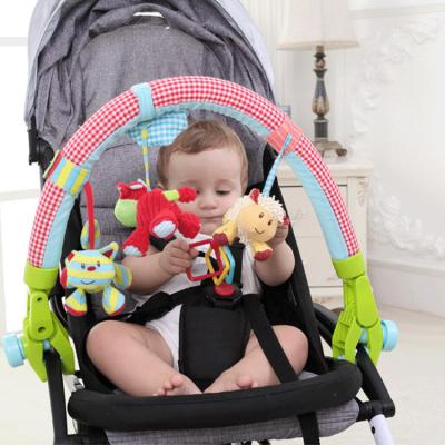 China Fashion Funny Cartoon Shapes Educational Bed Stroller Plush Baby Hanging Toy for sale