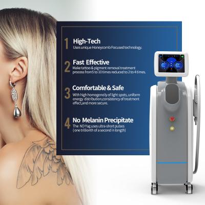 China Vertical 1064nm / 532nm Nd Yag Laser Tattoo Removal Machine Skin Treatment for sale