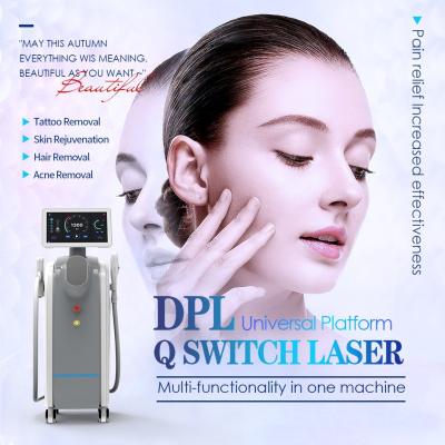 China 2 In 1 Skin Beauty Machine Multifunction DPL System And Nd Yag Laser Handpiece for sale