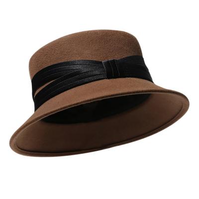 China Autumn And Winter Formal Japanese Clothing Fashion Fisherman Hat Wool Women's Bucket Hat Single Flat Top Bucket Hat for sale