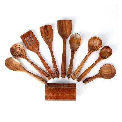 China Sustainable Wholesale High Quality All Natural Wood Non-Stick Cooking Tool Kits, Home Kitchenware Cooking Accessories, Cutlery for sale