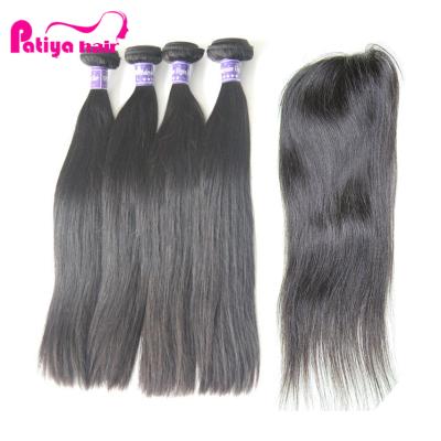 China Wholesale 9A Grade Silky Straight Virgin Malaysian Straight Hair Bundles With Bleach Knots Swiss Lace Closure China Online Store Website for sale