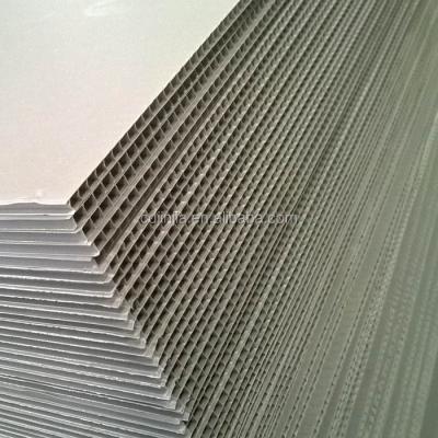 China Advertising Board Gray Polypropylene PP Plastic Twin Wall Cavity Fluted Corrugated Cardboard Sheets for sale