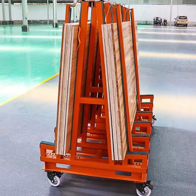 China Corrosion protection factory price stone slab rack for display storage transport multiple marble trolley for sale