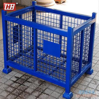 China Collapsible Steel Cage Mesh Container Corrosion Protection Heavy Duty Warehouse Storage for sale