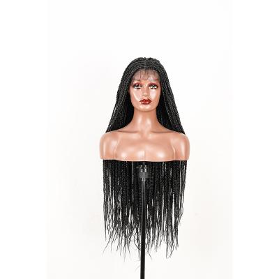 China Ring-X Hair Synthetic Full Lace Front Cornrow Braid Wigs For Black Women Wholesale Glueless African Box Braided Laces Wigs Vendors for sale