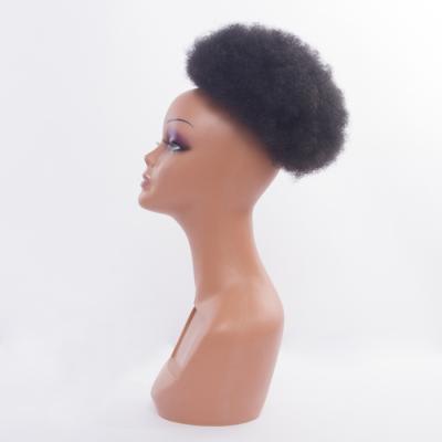 China Afro  Wave EZ-ON 800 model Synthetic hair #1B black 4inch Afro curly wave drawstring super short hairpiece bun chignon ponytail for sale