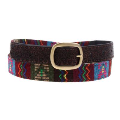 China ALLOY embroidery ribbon covered PU waistband for sale