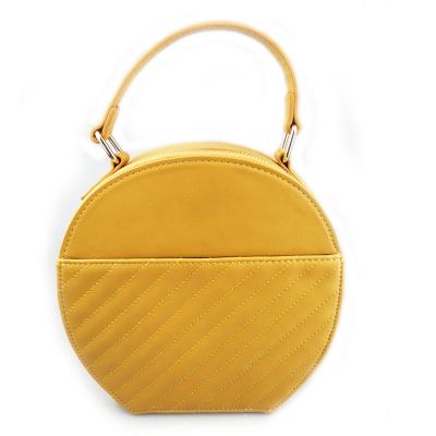 China New PU Fashion Women Yellow PU Half Moon Handbag for sale